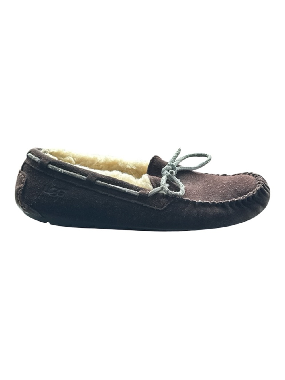 UGG Chestnut Suede Slip-On Slipper with Cream Shearling